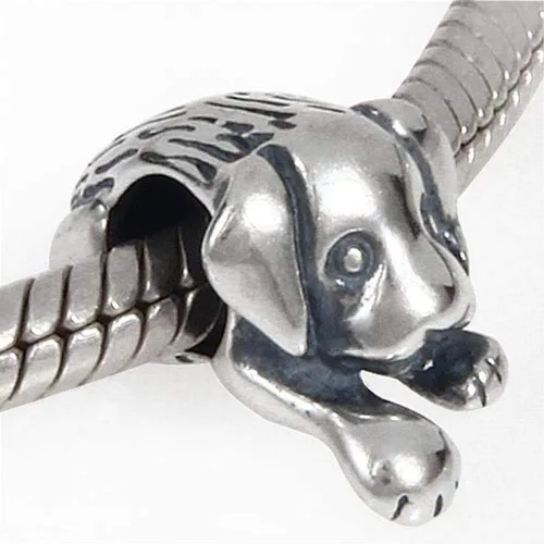 Vista 4 de Lucky Dog conejo encanto 925 plata esterlina Animal Beads Pet Charms para pulsera de Pandora encantos Perro