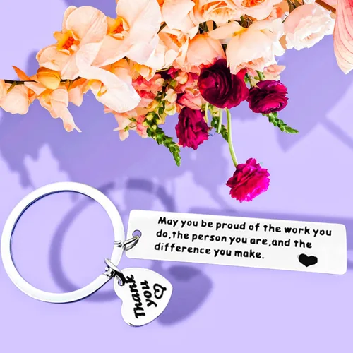 Vista 4 de Regalo de agradecimiento, llavero de agradecimiento para compañeros de trabajo, regalo de jubilación para mujeres y hombres, regalo