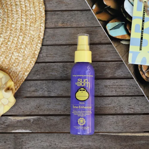 Vista 6 de Sun Bum Potenciador de tono rubio, neutraliza el latón y mejora el color y el brillo del cabello rubio, protege el tóner contra los rayos UV