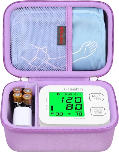 Vista 8 de Elonbo Funda de transporte para iHealth Track Smart Monitor de presión arterial en la parte superior del brazo, monitor de presión arterial Negro