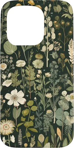 Vista 14 de Olive Green Boho Botanical Wildflowers Funda para iPhone 17
