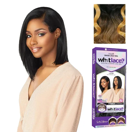 Vista 16 de Sensationnel What Lace Cloud9 Tyrina - Peluca de cabello sintético Encaje frontal, atado a mano, sintético, densidad natural, línea de cabello