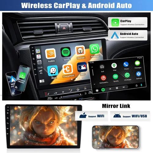 Vista 3 de [8 Core 4G+64G] Radio de coche para Hyundai Elantra 2007-2010 con Carplay inalámbrico Android Auto, pantalla táctil de 9 pulgadas, Android 15