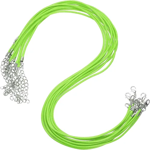 Vista 99 de MECCANIXITY 10 cordones de collar encerado de 18 pulgadas, cadena de collar a granel con cierre de 0.059 in de cuerda de cuero encerado para hacer