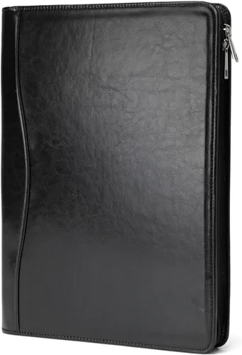 Vista 20 de Cartera personalizada de cuero vegano, tamaño legal de 8.5 x 14 pulgadas, soporte de bloc de notas personalizado para hombres y mujeres, organizador