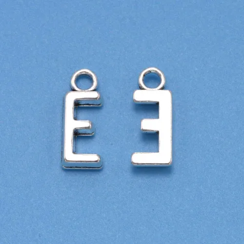 Vista 6 de 50pcs plata antigua letra E aleación colgante encantos para bricolaje joyería fabricación para collares, pulseras llaveros más, aleación, Aleación.