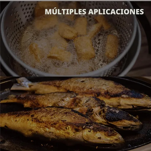 Vista 5 de Gas One Olla de Cocina de Aluminio Freidora Profunda con Cesta – Olla de Freír de Aluminio de 10QT con Asa de Agarre Fácil – Freidora Duradera