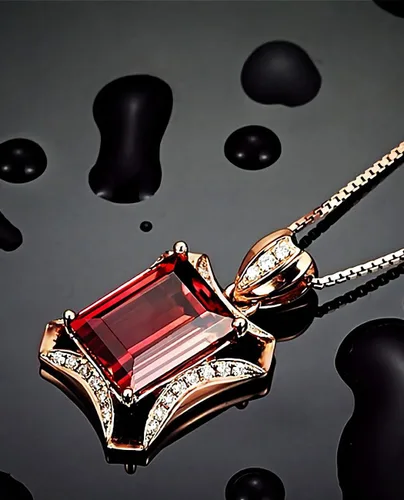 Vista 3 de Kim Carrey 18K Rose Gold Women's Necklace Natural Stone Gem Necklaces for Women Elegant Necklaces for Women Women's Jewelry Giftt