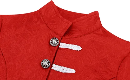 Vista 3 de AIEOE Chaquetas piratas Steampunk para niños y niños, clásico, disfraz de cola de milano gótica, disfraz para escuela musical