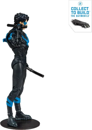Vista 4 de McFarlane Toys DC Multiverse Nightwing: Figura de acción mejor que Batman con batimóvil para construir del Renacimiento (Pieza 2)