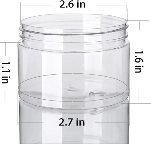 Vista 6 de Paquete de 12 tarros de plástico transparente con tapas de rosca, recipientes de plástico recargables de boca ancha para almacenamiento de limo