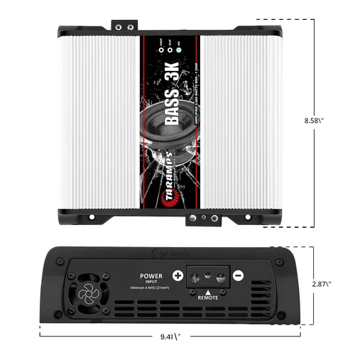 Vista 6 de Taramps BASS 3k 1 Ohm 1 canal Mosfet amplificador 3000 vatios RMS, monobloque, filtro subsónico, cruce de paso bajo, refuerzo de graves, RCA, clase