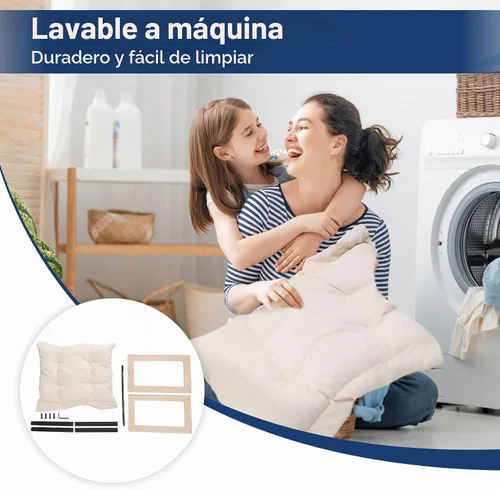 Vista 5 de Cama elevada para gatos, hamaca de madera para gatos con cojín lavable