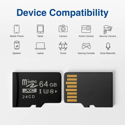 Vista 3 de Vital Tech - Tarjeta micro SD de 64 GB, clase 10 UHS-3, tarjeta de memoria para teléfonos inteligentes, tabletas, cámaras, drones, consolas