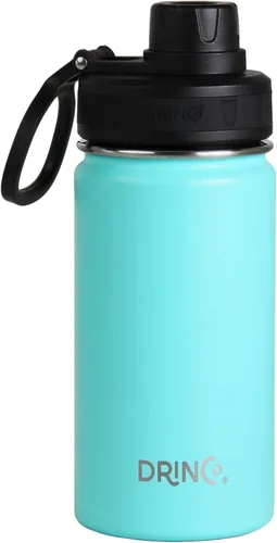 Vista 40 de Drinco - Botella de agua de acero inoxidable con boquilla, tapa aislada al vacío, botella de agua de doble pared, de boca ancha