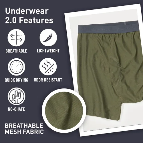 Vista 3 de ExOfficio Calzoncillos tipo bóxer Give-n-go 2.0 para hombre, ropa interior fresca y cómoda, paquete de 2