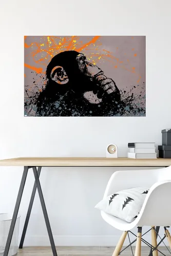 Vista 6 de Trends International Thinker Monkey - Póster de pared de la colección Graffiti