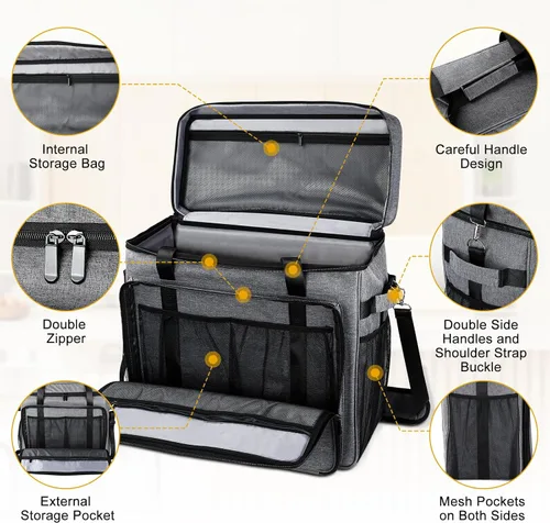 Vista 3 de Bolsa de transporte para máquina de granizado, portátil para licuados al aire libre congelados para máquina de granizado Ninja FS301C/FS301/FS299