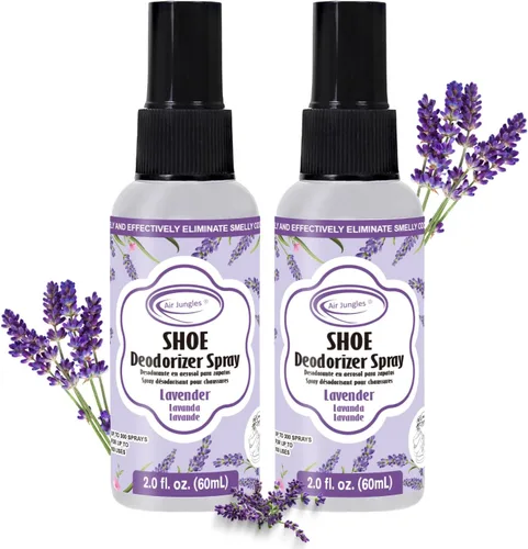 Vista 10 de Air Jungles Desodorizante en aerosol para zapatos, tamaño de viaje, aroma Flora Bliss, 2 onzas líquidas (paquete de 2) hasta 300 pulverizadores cada