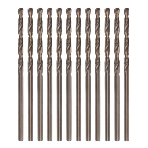 Vista 11 de HARFINGTON 12 brocas de cobalto, 0.039 in, M35 de alta velocidad, de acero de alta velocidad, brocas de vástago recto para metal duro, acero