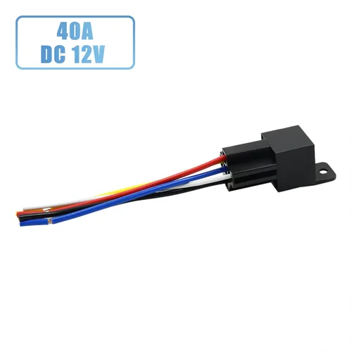 Vista 6 de uxcell JD-1914 5 Pin DC 12V 40A Universal Vehículo Vehículo Motor Fusible Relé Interruptor Poder con Arnés