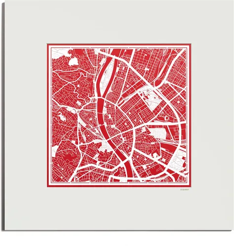 Vista 122 de O3 Design Studio Mapa de corte de papel de París, color negro mate, 20 x 20 pulgadas, arte en papel
