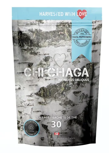 Vista 8 de Chaga 100% cosechada silvestre de primera calidad - 30 bolsas de té (Chaga Chai)