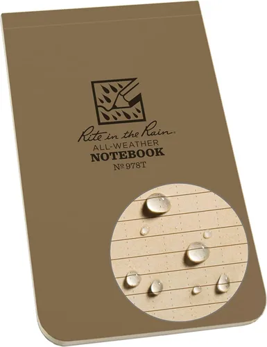 Vista 14 de Rite in the Rain Cuaderno encuadernado superior resistente a la intemperie, 3.25" x 5.25", cubierta negra (No. 778)