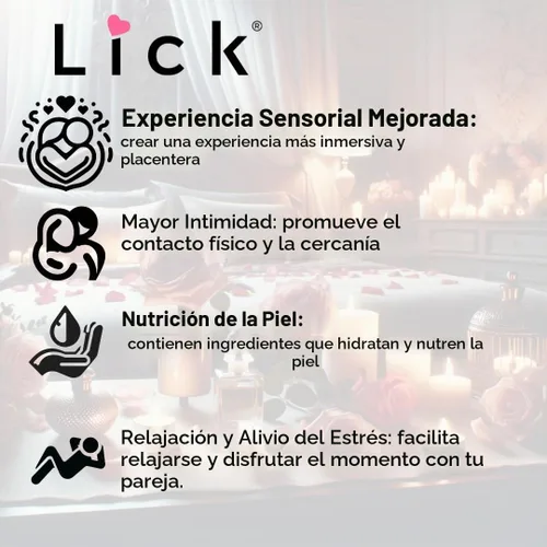 Vista 4 de Lick Aceite de masaje con sabor a caramelo, aceite de masaje comestible de postre cálido con vitamina E, textura suave y segura para el cuerpo
