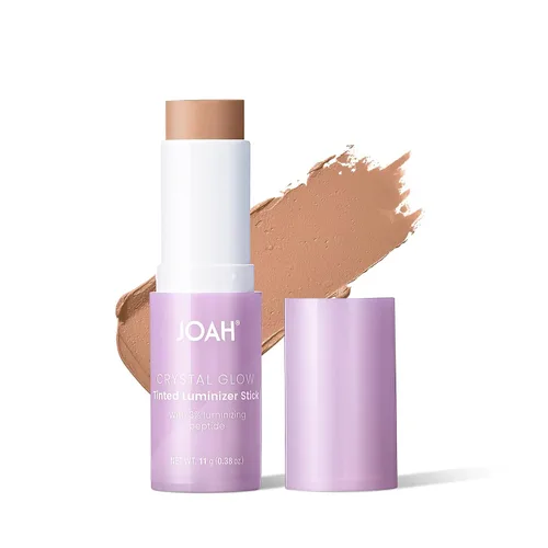 Vista 4 de JOAH Crystal Glow - Lápiz luminizador tintado, resaltador de maquillaje coreano multitarea y barra bronceadora, fórmula personalizable para un Feria
