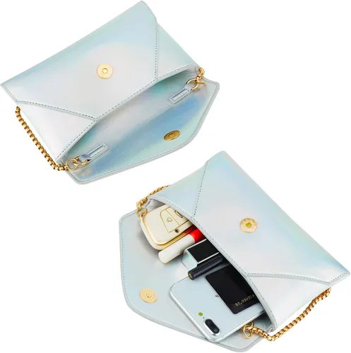 Vista 3 de Evevictor Bolso de mano de noche para mujer, bolso cruzado pequeño, bolso de hombro brillante para boda, graduación, fiesta, cita