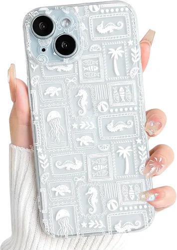 Vista 98 de NITITOP Funda para iPhone 13 Clear Sea Animal - Pez negro Pescado Negro