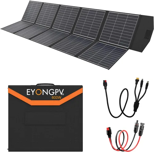 Vista 10 de EYONGPV Panel solar plegable portátil de 14 W y cargador solar con salida USB-C Croc-Eye, cargador solar compacto impermeable IP67 para teléfonos