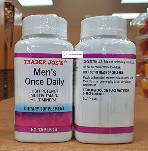 Vista 2 de Trader Joe's Multivitamínico/multimineral de alta potencia para hombre, una vez al día, 60 tabletas (dos botellas)
