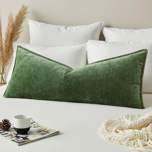 Vista 24 de decorUhome Juego de 2 fundas de almohada de felpilla suave y acogedora de otoño de 12 x 12 pulgadas, fundas decorativas modernas de terciopelo Aqua