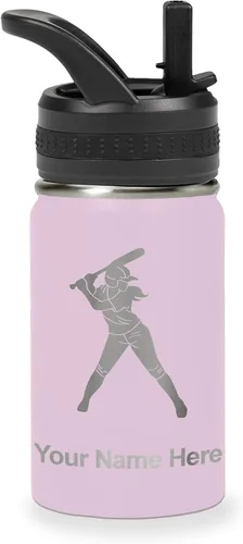 Vista 21 de LaserGram Botella de agua personalizada de 32 onzas, jugador de softbol Regalo grabado para jugadores de sóftbol, acero inoxidable aislado al vacío