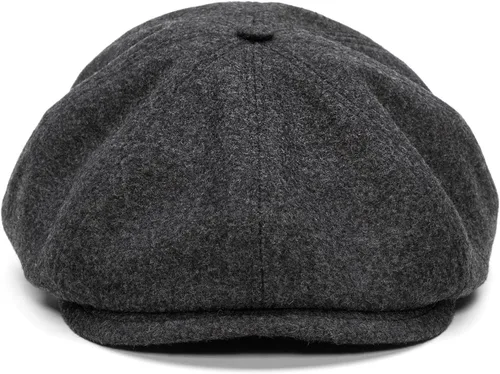 Vista 3 de Sterkowski Shelby Gorra de periódico 100% lana para hombre Elegante sombrero de papel de 8 paneles Gris-oscuro