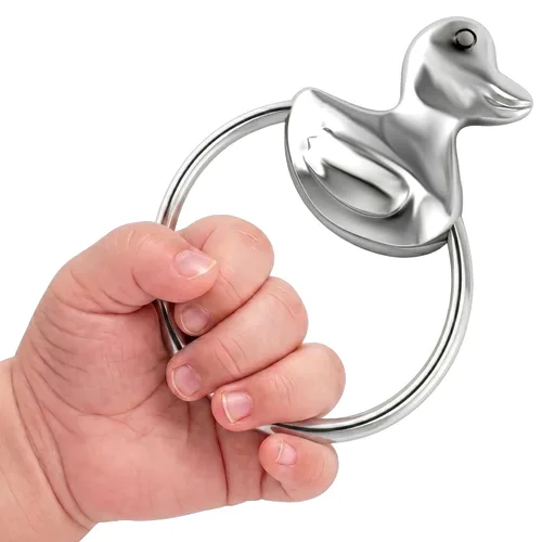 Vista 8 de Sonajero con mancuernas de plata de ley para recién nacido, no se deslustra, duradero y grabable personalizado, empaquetado en una hermosa caja