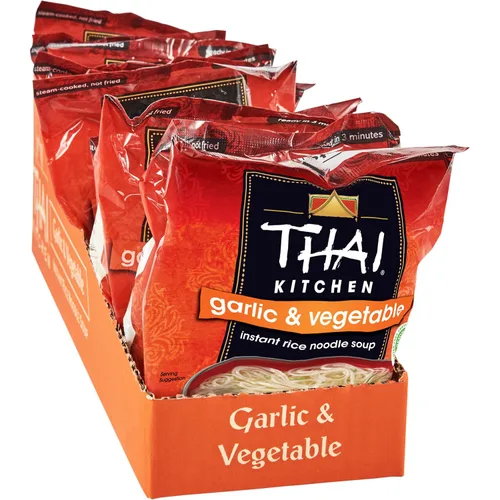 Vista 16 de Thai Kitchen Sopa instantánea de fideos de arroz con ajo y verduras sin gluten, 1.6 oz