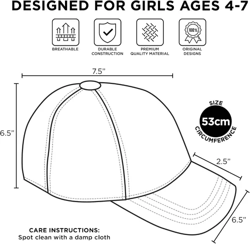 Vista 6 de DreamWorks Gorra de béisbol ajustable para niñas de 4 a 7 años