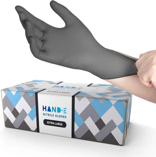 Vista 10 de Guantes desechables de nitrilo gris, 50 y 200 unidades, guantes médicos sin látex