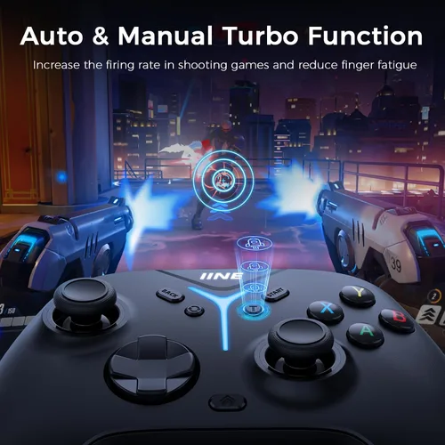 Vista 7 de IINE Wireless PC Controller, (No Drift) Wireless Gaming Controller with Bluetooth Adaptor for PCSwitchSteamPhonePad, Gamepad Game Controller with