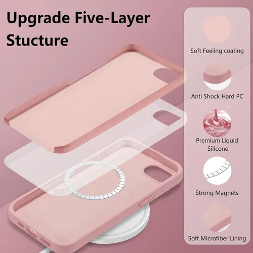 Vista 151 de Funda magnética de silicona para iPhone 13 Pro, color blanco antiguo [Compatible con Magsafe] [Forro de microfibra suave antiarañazos], funda