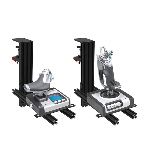 Vista 2 de Hikig 2 Set The Desk Mount for The Flight Sim Game Joystick Throttle and Hotas Systems Compatible with Logitech X56 X52 X52 Pro Thrustmaster
