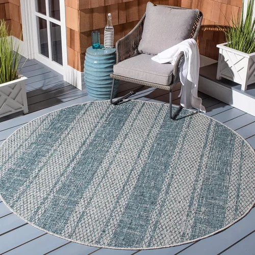 Vista 14 de SAFAVIEH Courtyard Collection CY8736 - Alfombra de pasillo de 2 pies 3 pulgadas x 6 pies 7 pulgadas, color gris claro/fucsia CY8736 para interiores