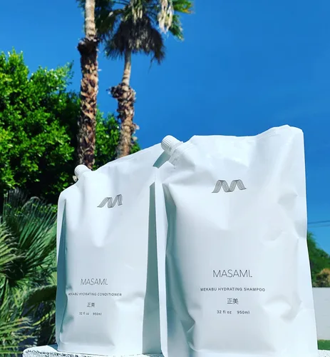 Vista 8 de MASAMI Mekabu - Acondicionador hidratante de 32 onzas, bolsa de recambio Sostenible Reciclable Calidad de salón Color seguro Algas marinas