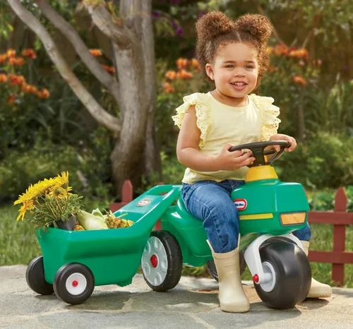 Vista 3 de Little Tikes Tractor y carrito, correpasillos, para niños y niñas de 1 a 5 años