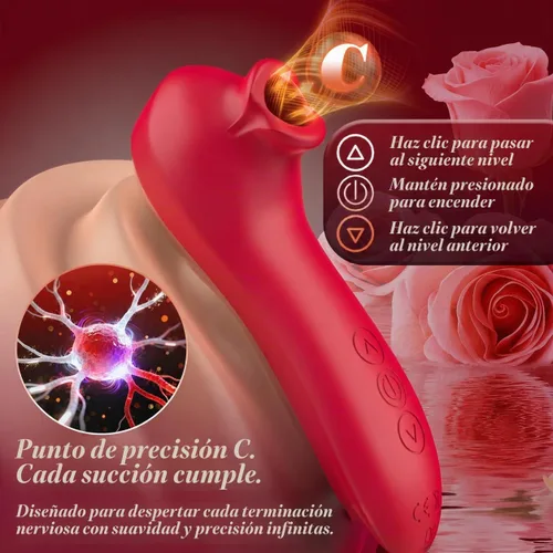 Vista 4 de Sucking Vibrator Rose Toy - Sex Toys for Women Clitoral Sucker Vibrators Adult Toys with 10 Sucking & Vibrating Modes, Womens Rose Sex Toy Suction