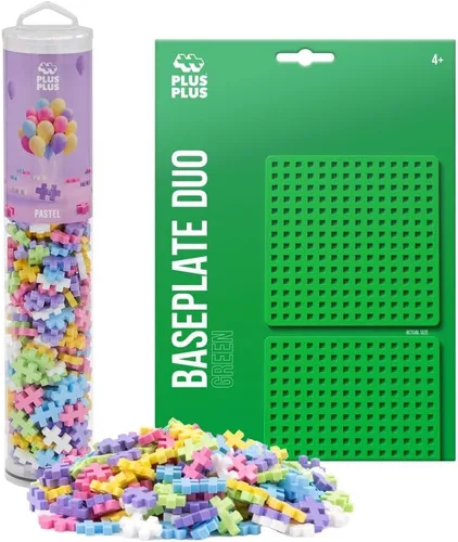 Vista 17 de Plus Plus Juego de 240 piezas básicas de mezcla de tubos y placa base, mini bloques de construcción entrelazados, juguetes de tallo para niños