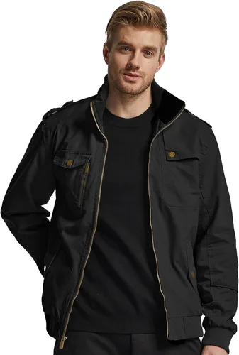 Vista 3 de Wantdo Chamarra rompevientos para hombre con cuello de algodón para hombre.